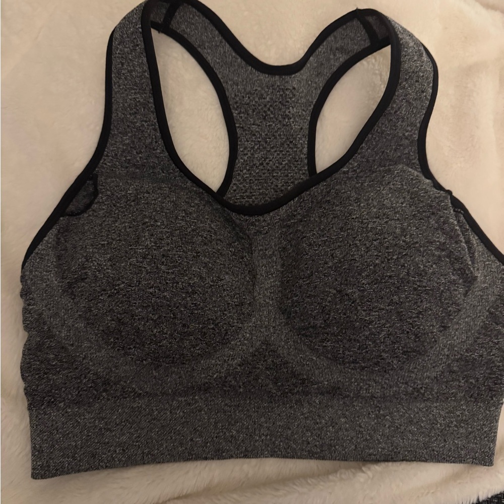 Truekind High-Support Seamless Gray Racerback Sports Bra